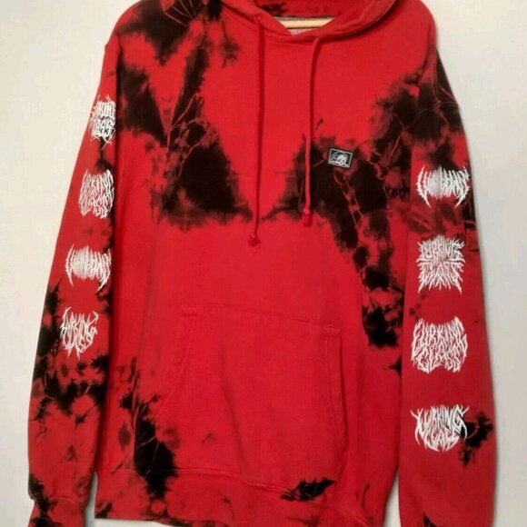 Sketchy Tank Lurking Class Hooded Sweatshirt Hoodie Medium Red Black Tie Dye - Picture 3 of 16